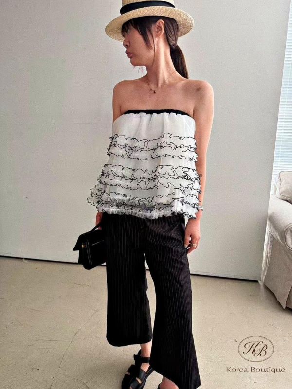 SS354 春季 條紋八分西裝褲 