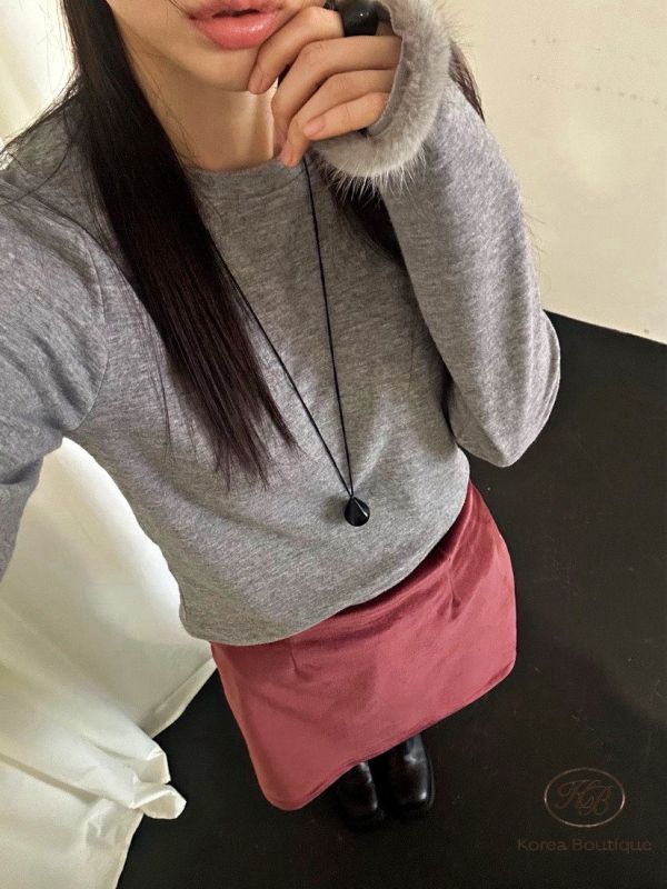 Fw461 冬季 毛毛手袖上衣 