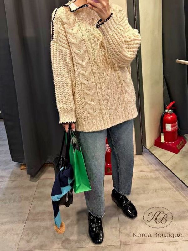 FWKR31 冬季 可愛顏色麻花毛衣 