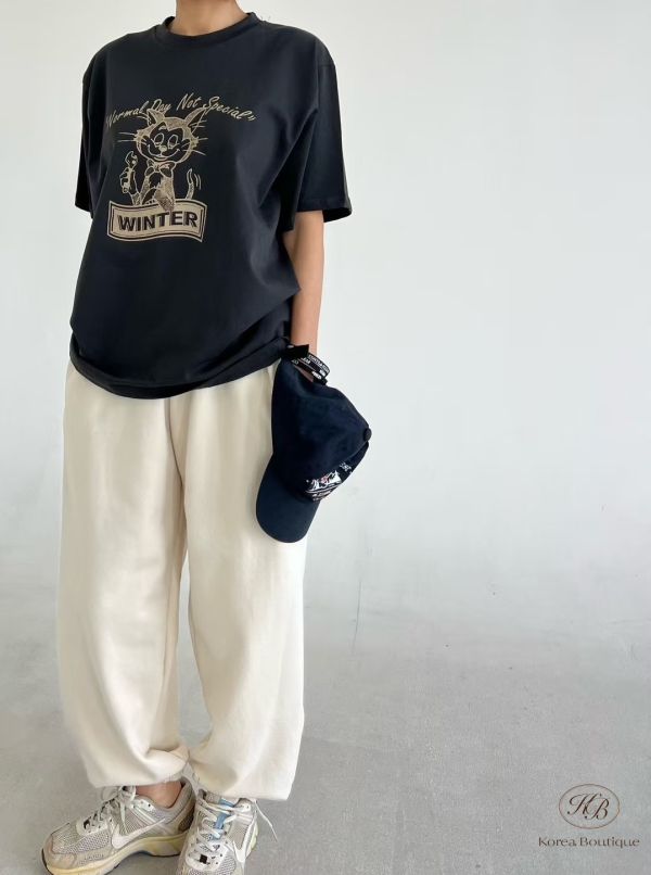 Kr96 夏裝 搞怪鬼臉小貓T 