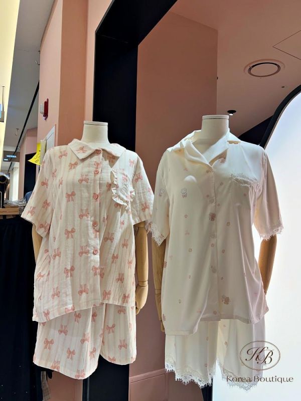 KR2636 夏季 好美的蝴蝶結睡衣 