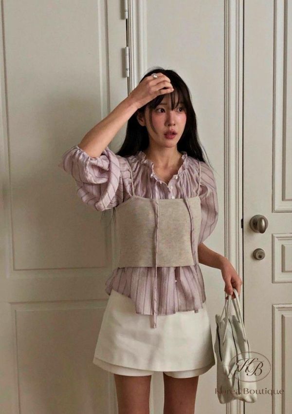 SS230 春季 天絲綁帶襯衫 