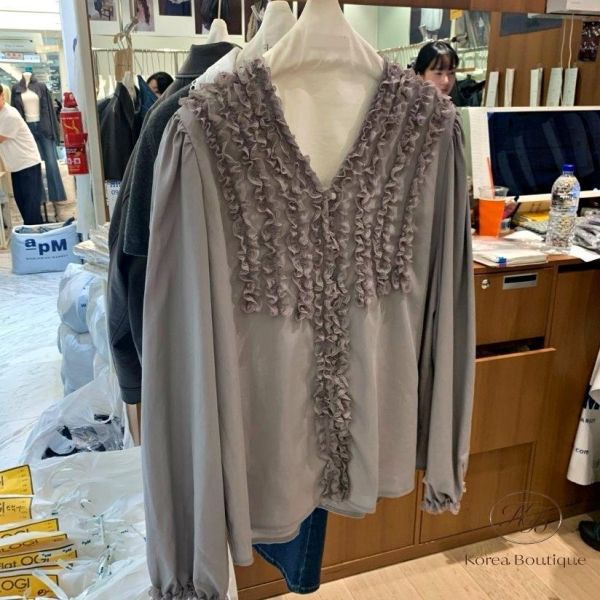 FW2724 秋季 波浪花邊上衣 
