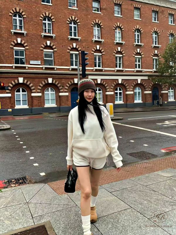 Fw457 冬季 羔毛運動短褲套裝 