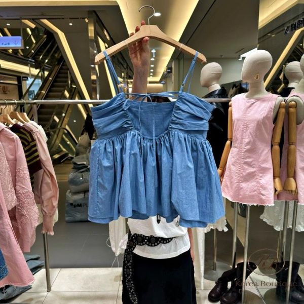 SS339 春季 皺摺襯衫吊帶背心 