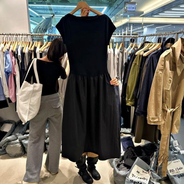 SS427 春季 拼接感洋裝 