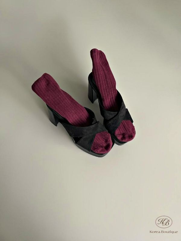 SS216 春季 交叉設計拖鞋高跟 