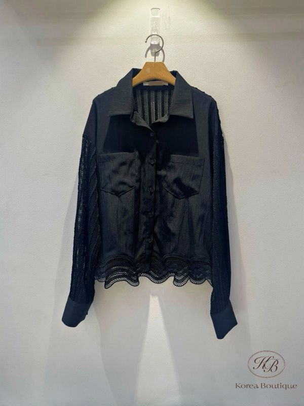 Fw144 秋季 波浪下擺襯衫 