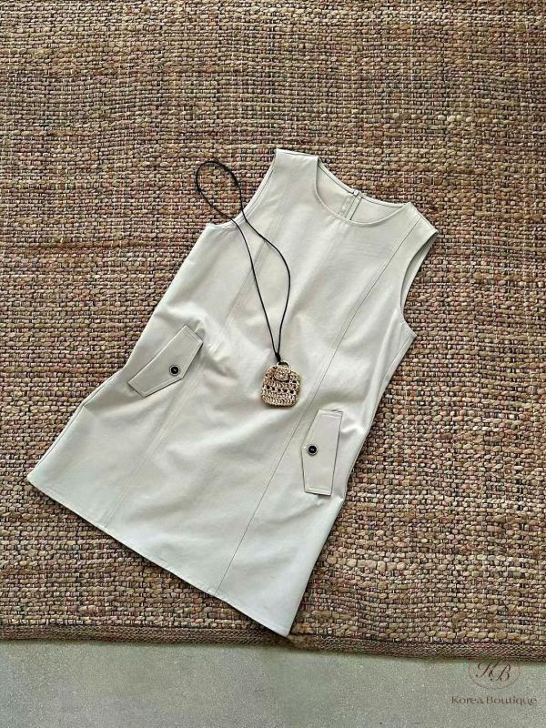 SS248 春季 簡約口袋背心洋裝 