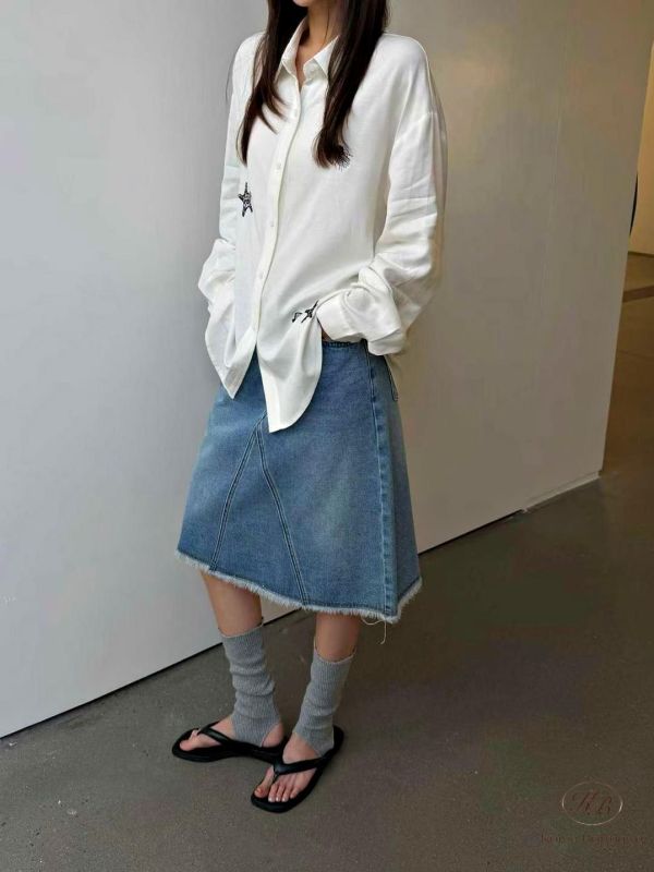 SS249 春季 及膝牛仔裙 