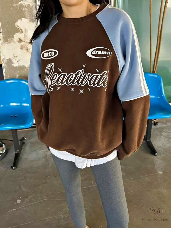 FWKR69 冬季 撞色字母衛衣 