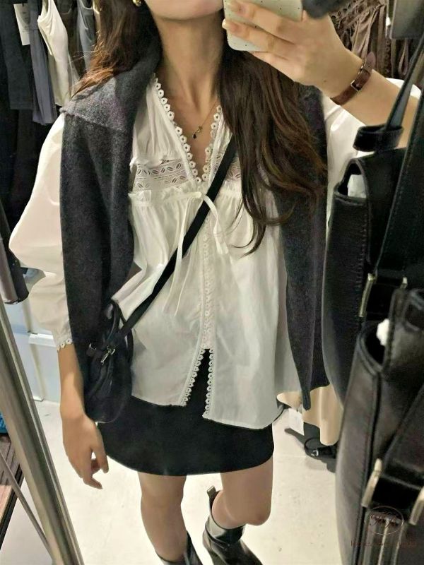 Fw116 秋季 雕花長袖上衣 
