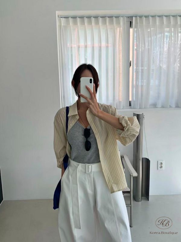 SS258 春季 好美的招財黃條紋襯衫 