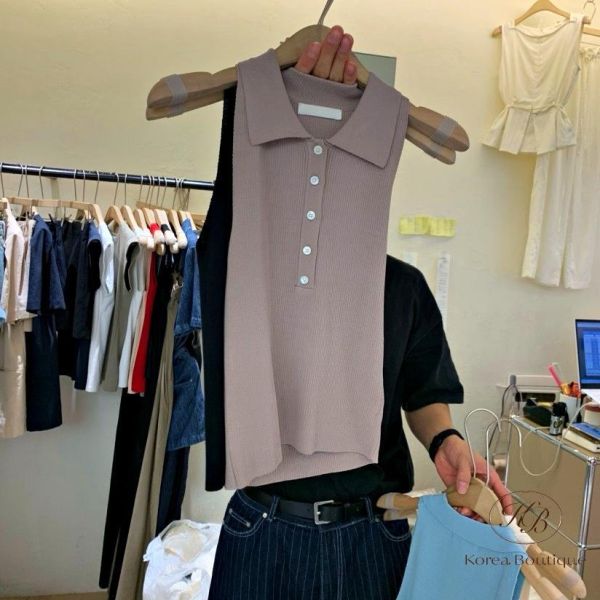 SS496 春季 法國女孩的polo背心衫 
