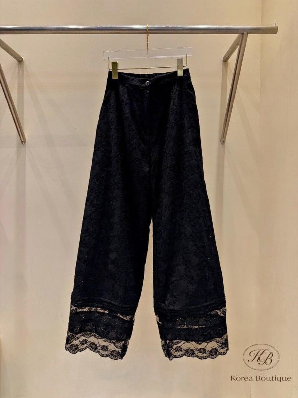 SS308 春季 重工的蕾絲雕花褲 