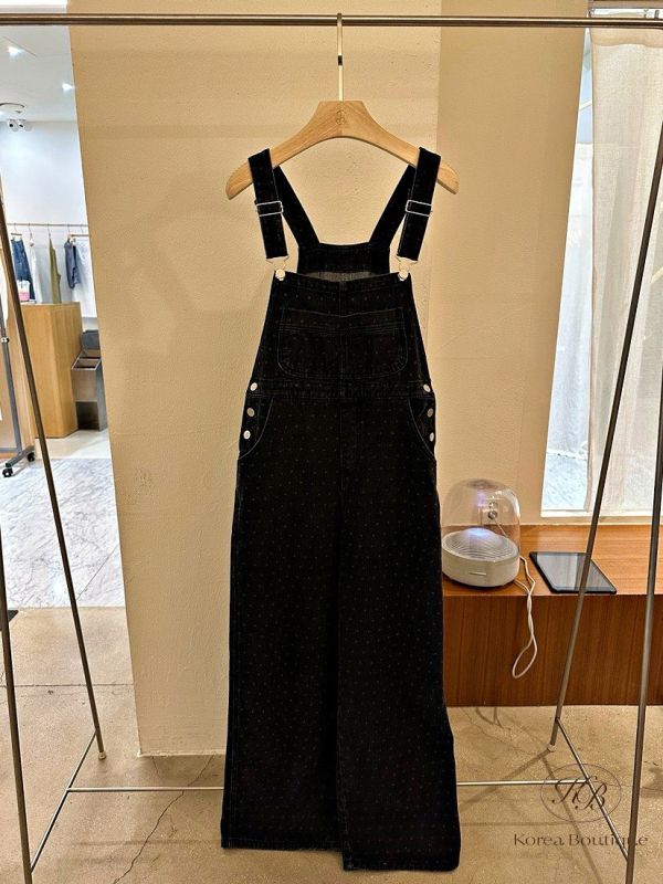 Fw117 秋季 好好看的點點吊帶褲 