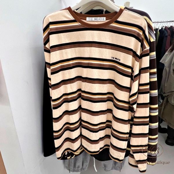 Fw200 秋季 糖果配色條紋tee 