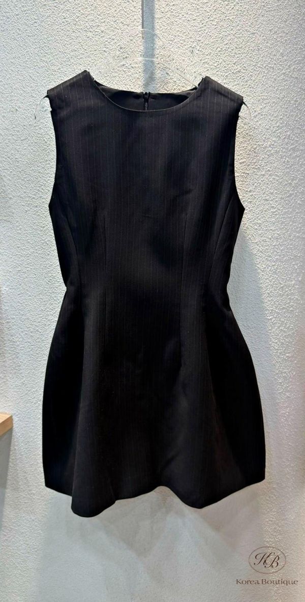 SS282 春季 紋布料西裝背心裙 