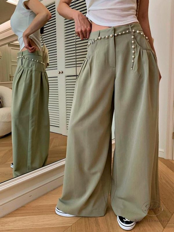 SS398 春季 口袋大寬褲 