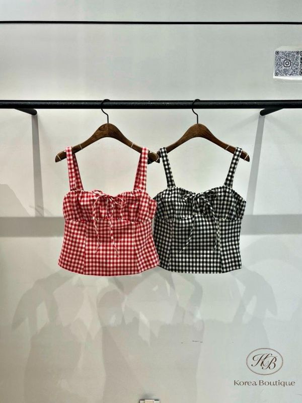 SS414 春季 格子小可愛上衣 