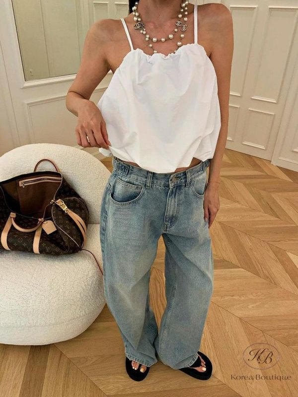 SS371 春季 氣球感細肩帶上衣 