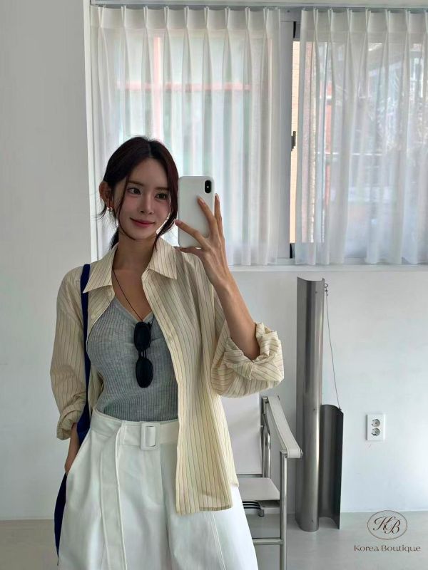 SS258 春季 好美的招財黃條紋襯衫 