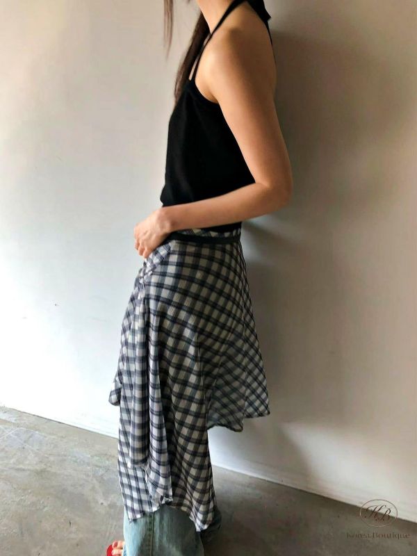 SS406 春季 好時髦的格紋裙簾 