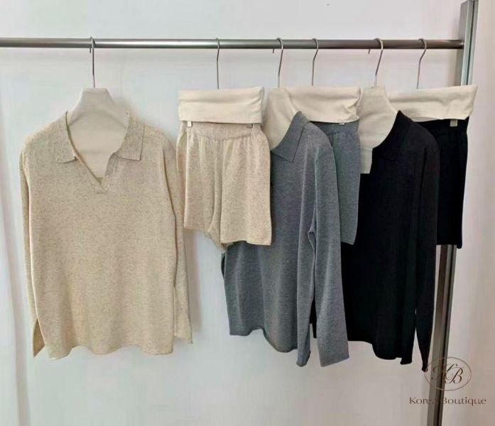 SS296 春季 薄針織棉套裝 