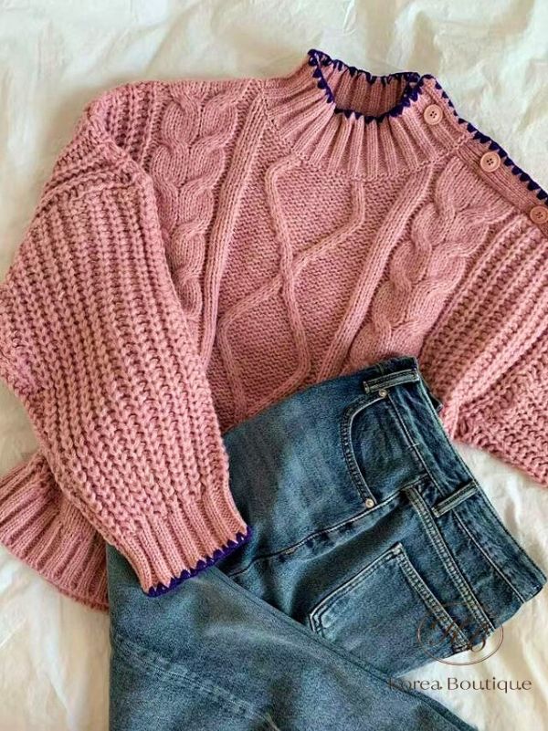 FWKR31 冬季 可愛顏色麻花毛衣 