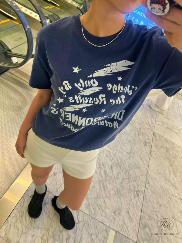 SS556 夏季 美式塗鴉tee 