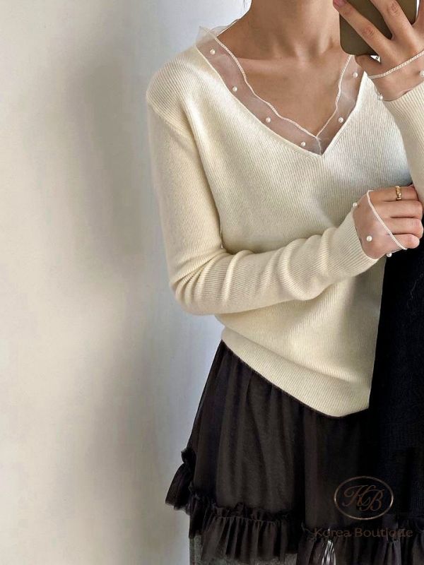 FWKR100 冬季 珍珠紡紗針織上衣 