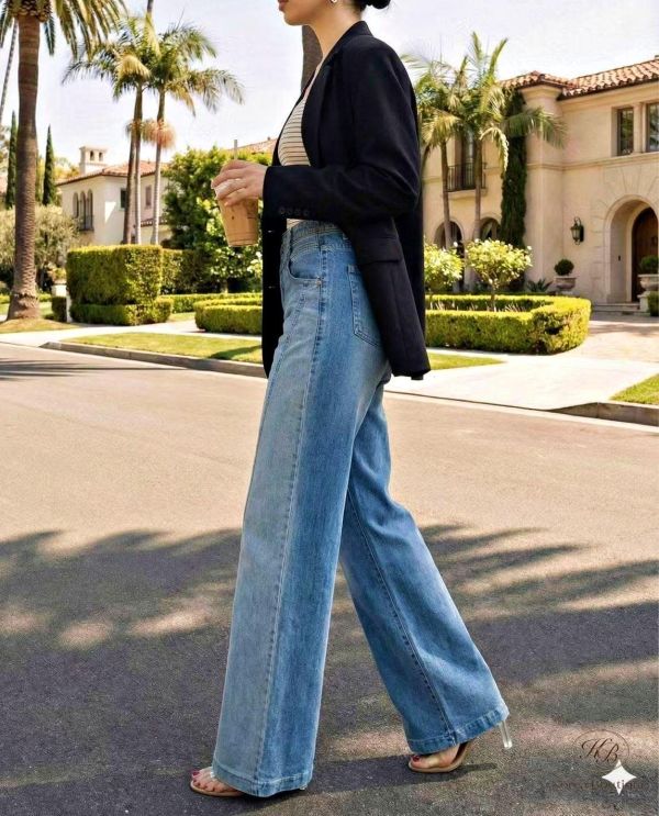 SS127 春季 車線顯瘦配色牛仔褲 