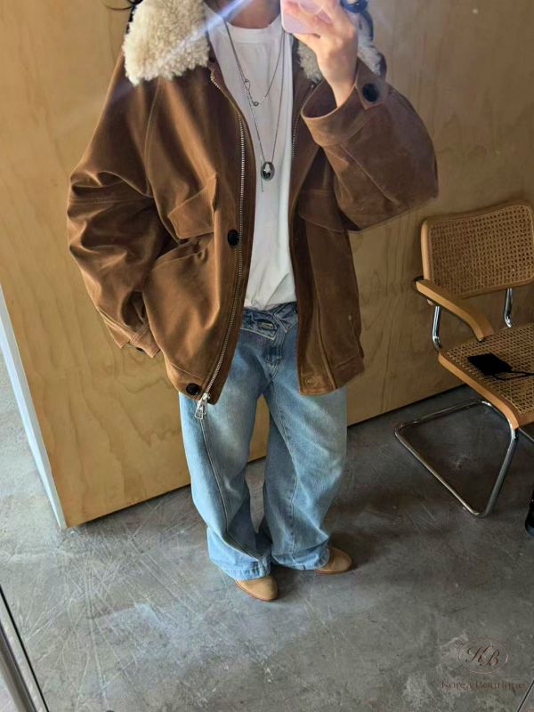 Fw500 冬季 可拆毛毛領夾克外套 