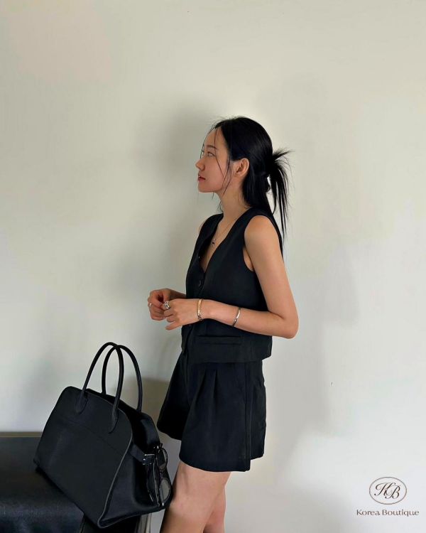 SS464 春季 亞麻背心套裝 