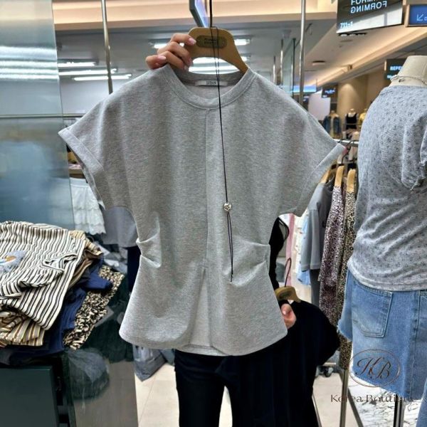 SS408 春季 造型腰身素tee 