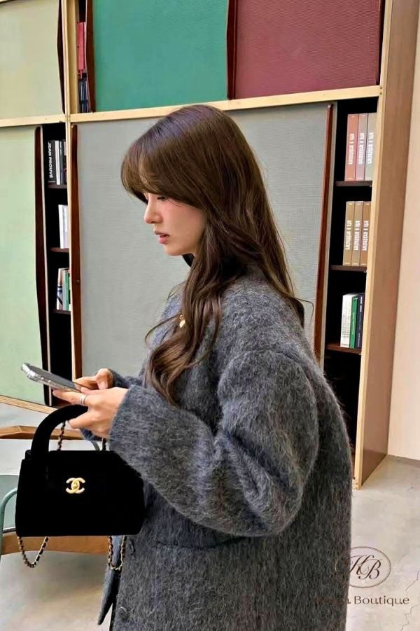 Fw418 秋季 羊駝毛無領外套 