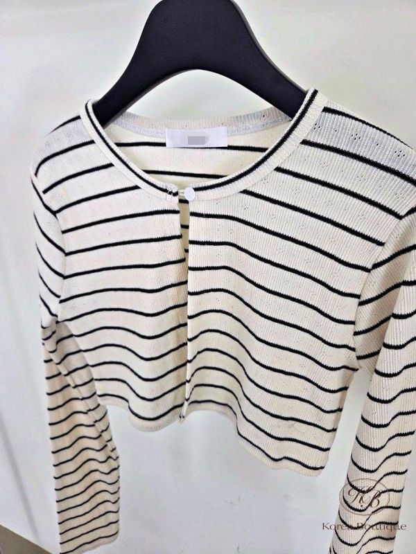 SS90 春季 條紋薄長袖套裝 