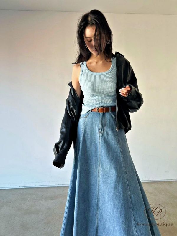 SS251 春季 傘狀牛仔裙 