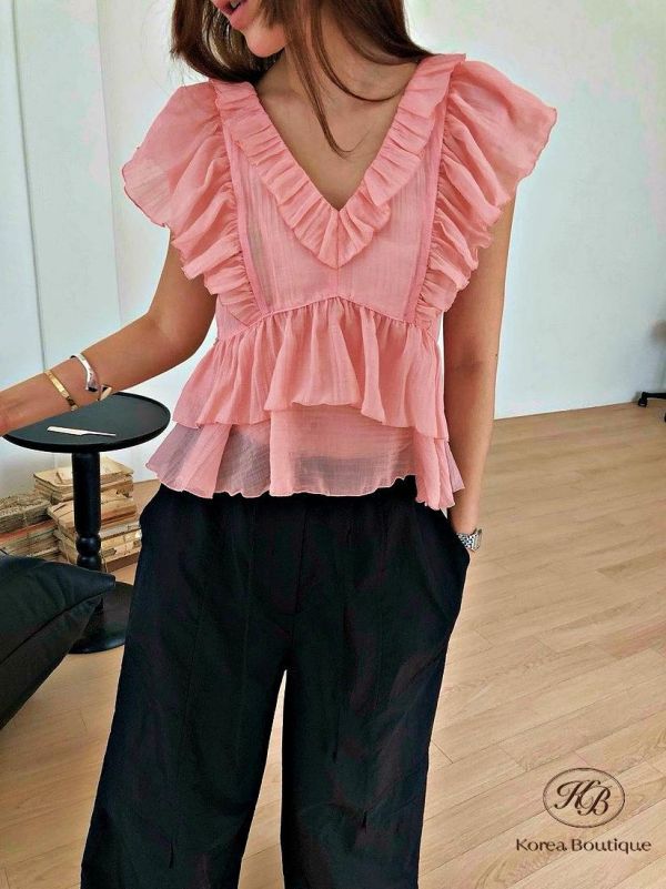 SS289 春季 好美飄逸波浪上衣 