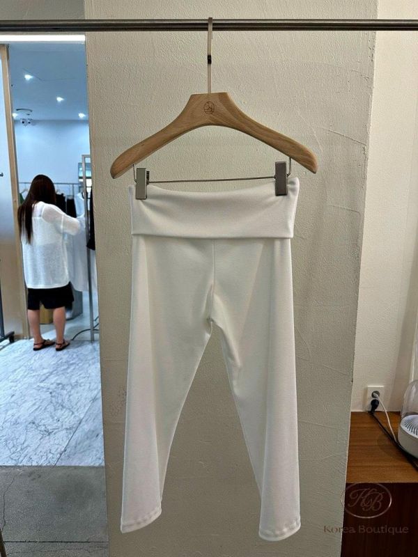 FW2676 秋季 高腰翻折腰頭修身微喇叭褲｜顯瘦長腿 