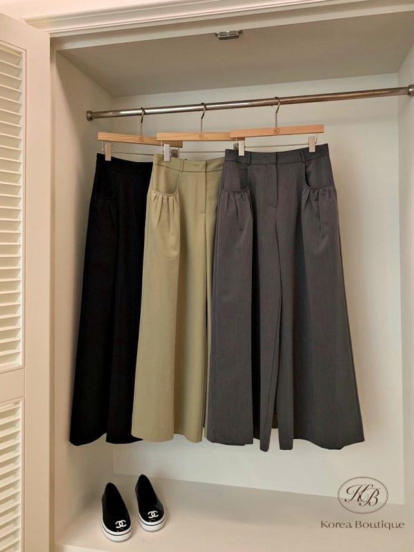 SS398 春季 口袋大寬褲 