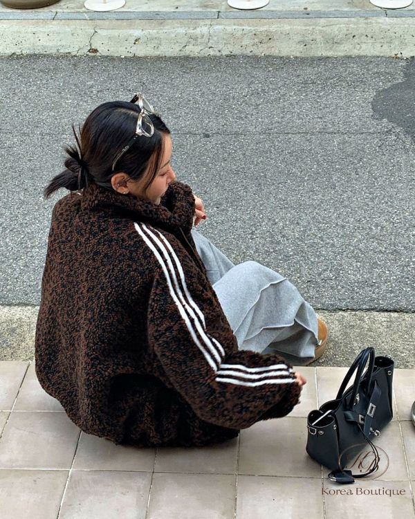 Fw442 冬季 豹紋羔毛外套 