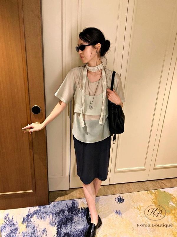 SS415 春季 質感太美的光澤背心套組 