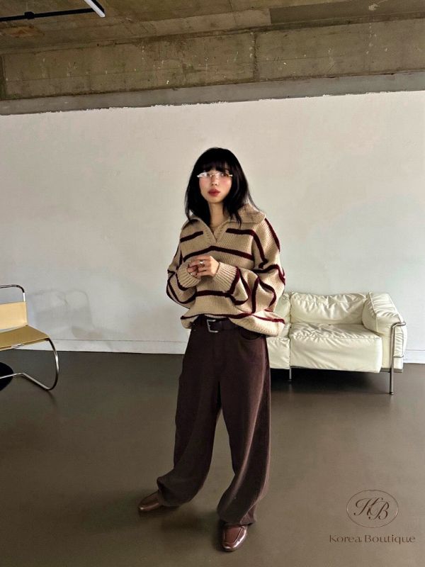 FWKR61 冬季 線條v領上衣 