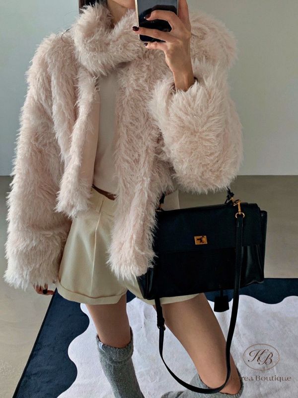 Fw415 秋季 短版皮草大衣 附上圍巾 