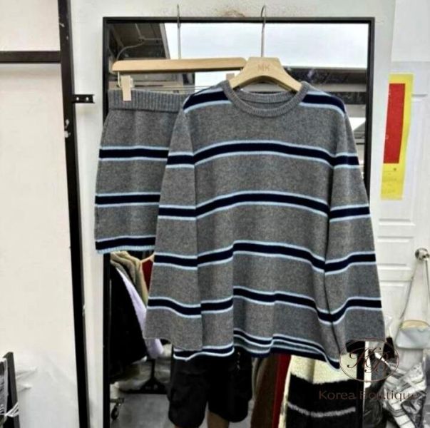 FW2777 秋季 毛料條紋套裝 