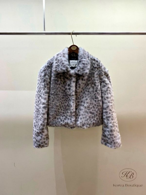 FWKR97 冬季 動物斑點皮草外套 