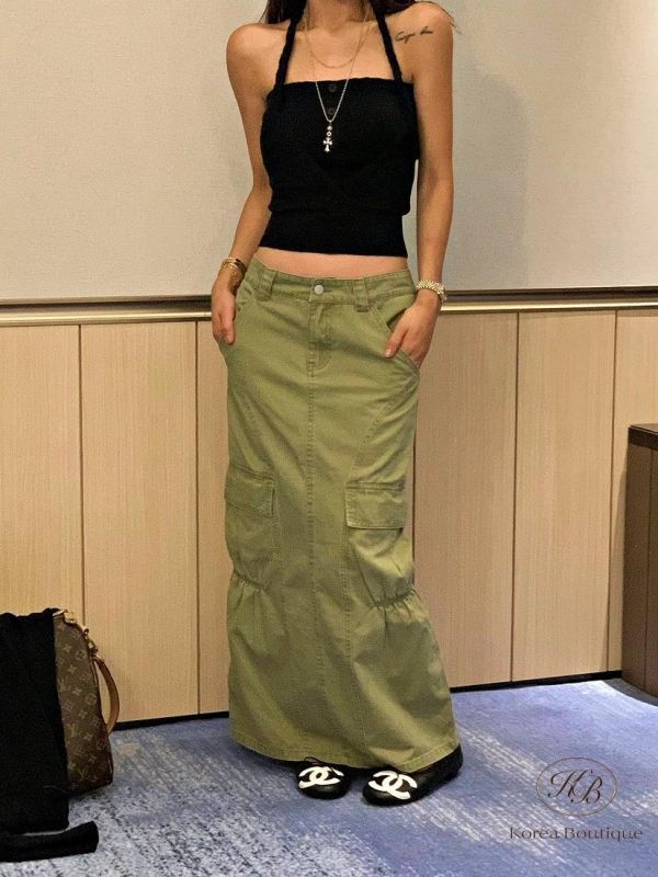 FW2668 秋季 落地感工裝半身裙 