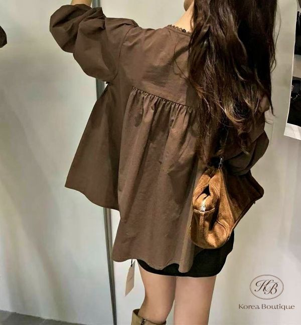 Fw116 秋季 雕花長袖上衣 