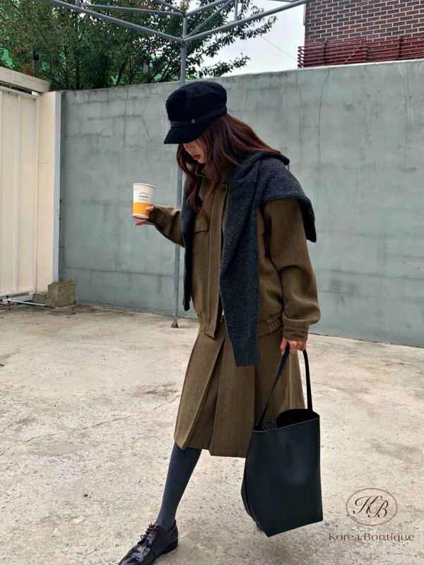 FWKR42 冬季 質感夾克半身裙套裝 